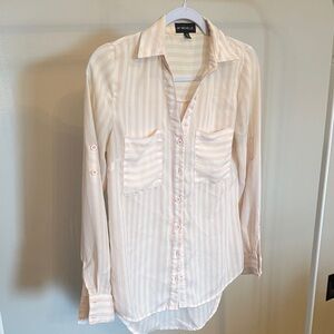 My Michelle Pink and White Striped Blouse